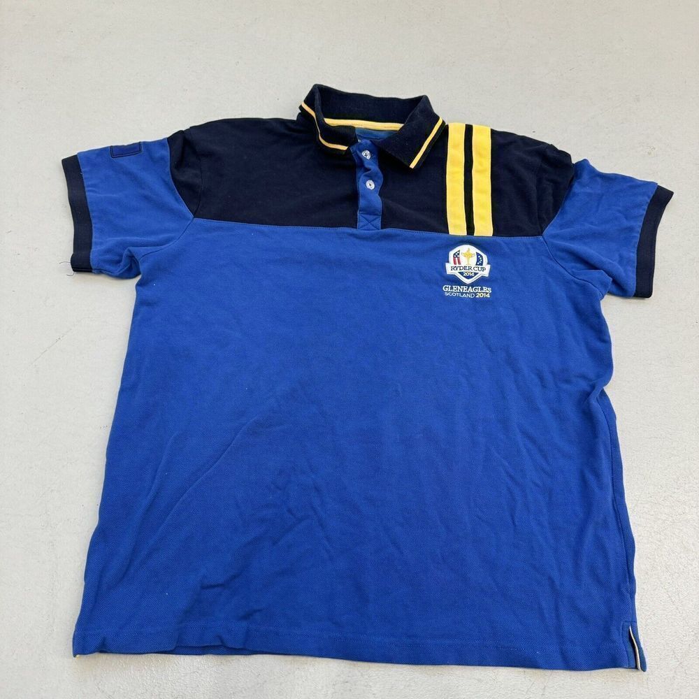 Ryder Cup GLENEAGLES SCOTLAND 2014 Blue Polo Shirt Size L